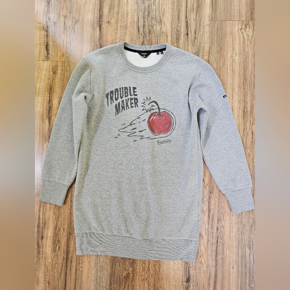 Superdry Vintage Crossing Lines Sweatshirt Dress, size US 8 - Picture 2 of 9